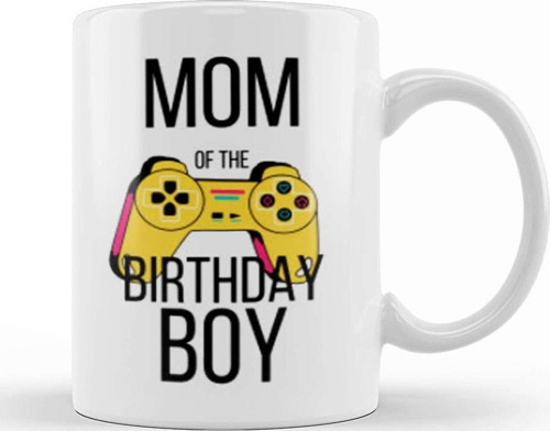 Mom Of The Birthday Boy Video Gamer Kupa Bardak Porselen