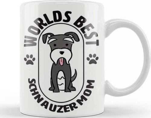 Worlds Best Schnauzer Mom 06 Kupa Bardak Porselen