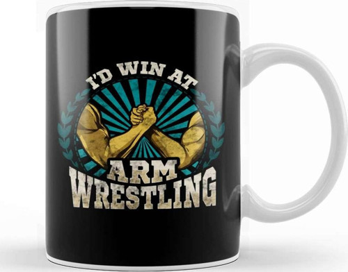 I'D Win At Arm Wrestling Athlete Strong Wrestler Kupa Bardak Porselen