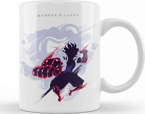 One Piece Luffy Snakeman Silhouette Kupa Bardak Porselen