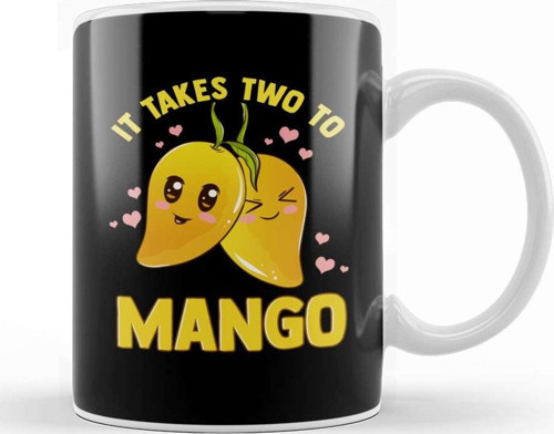 It Takes Two To Mango Funny Fruit Tango Food Pun Kupa Bardak Porselen