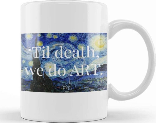 Til Death We Do Art Starry Night 01 Kupa Bardak Porselen