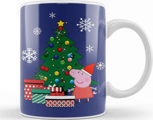 Peppa Pig Around The Christmas Tree Kupa Bardak Porselen