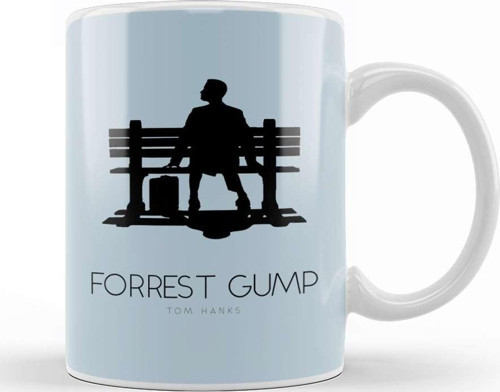 Forrest Gump Bench Movie Silhouette Kupa Bardak Porselen