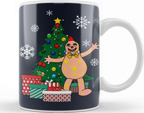 Mr Blobby Around The Christmas Tree Kupa Bardak Porselen