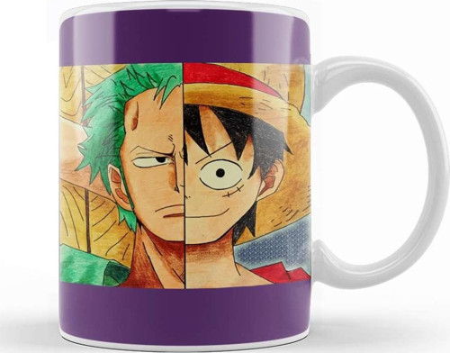 One Piece Luffy And Zoro'S Faces 01 Kupa Bardak Porselen
