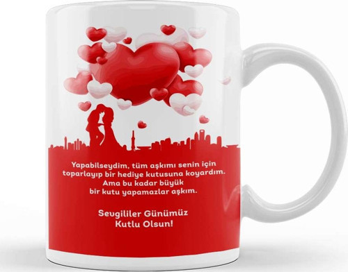 Sevgililer Günü Sevgiliye Hediye 09 Kupa Bardak Porselen