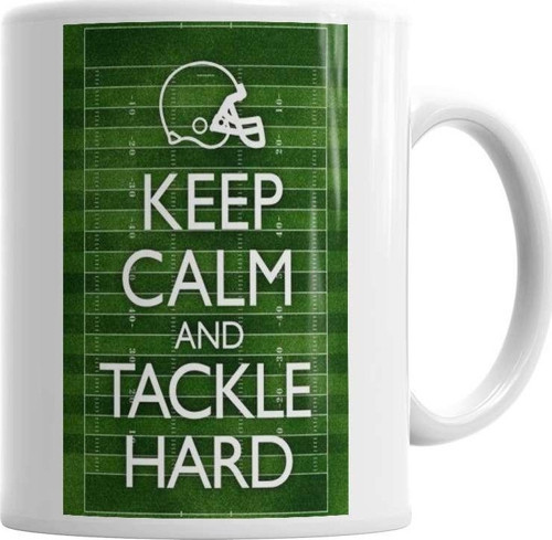 Keep Calm And Tackle Hard Football Kupa Bardak Porselen