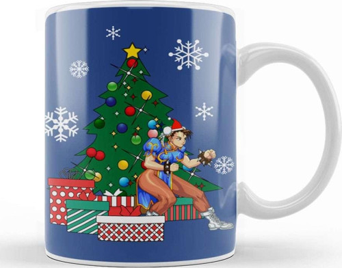 Chun Li Around The Christmas Tree Street Fighter Kupa Bardak Porselen