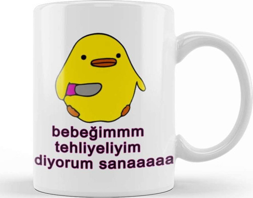 Belalı Civciv Tehlikeliyim Diyorum Kupa Bardak Porselen