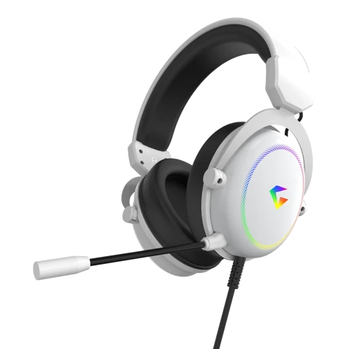 Auralis 7.1 RGB Kablolu Mikrofonlu Profesyonel Oyuncu Kulaklığı Beyaz