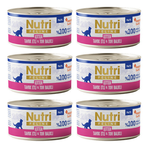 Kitten Pate 70Gr Pate Tavuk Etli Ton Balıklı 6Adet Yaş Yavru Kedi Maması