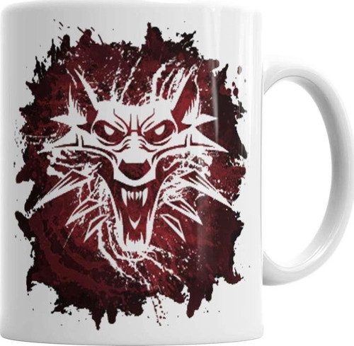 The Witcher Wolf Silhouette Kupa Bardak Porselen