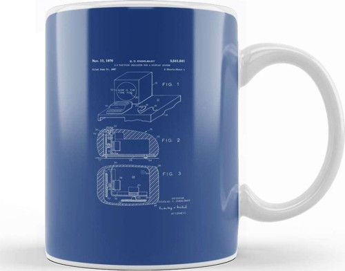 Computer Monitor Patent Blueprint D C Engelbart Kupa Bardak Porselen