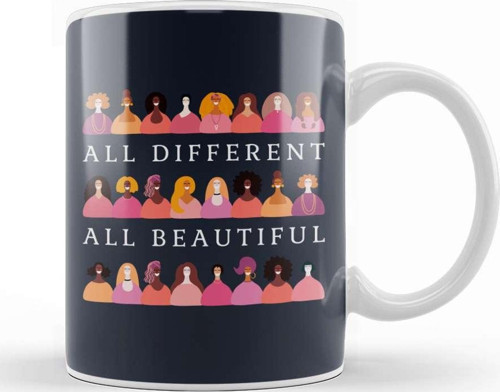 Feminism Girl Power All Different All Beautiful Kupa Bardak Porselen