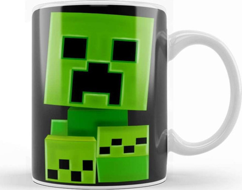 Big Head Creeper Creeper Minecraft Kupa Bardak Porselen