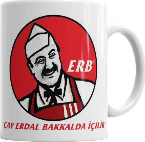 Çay Erdal Bakkalda İçilir 3 Kupa Bardak Porselen