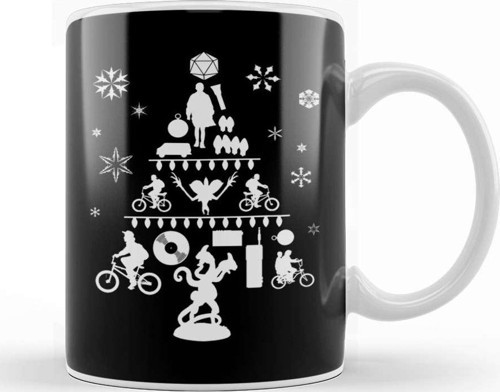 Stranger Things Christmas Tree Silhouette White Kupa Bardak Porselen
