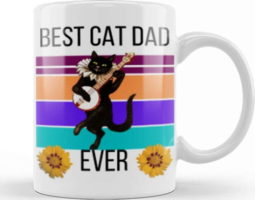 Best Cat Dad Fathers Day Gift 2021 Kupa Bardak Porselen