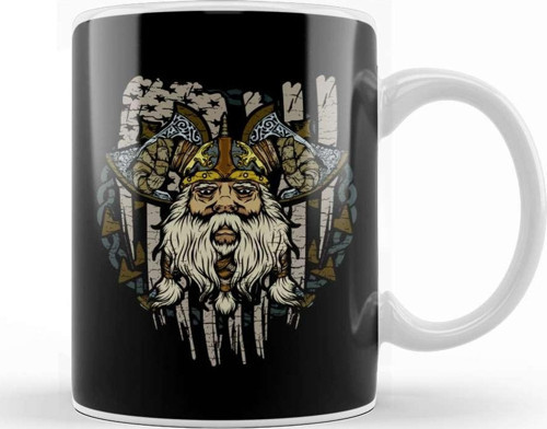 American Viking Patriotic Norse Myth Historical Kupa Bardak Porselen