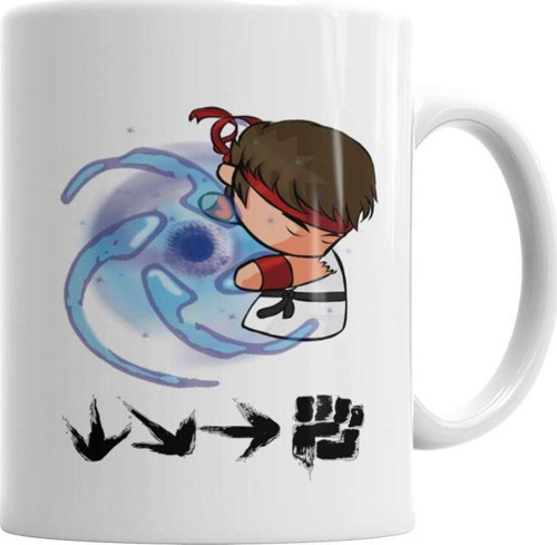 Hadouken Ryu Street Fighter Kupa Bardak Porselen