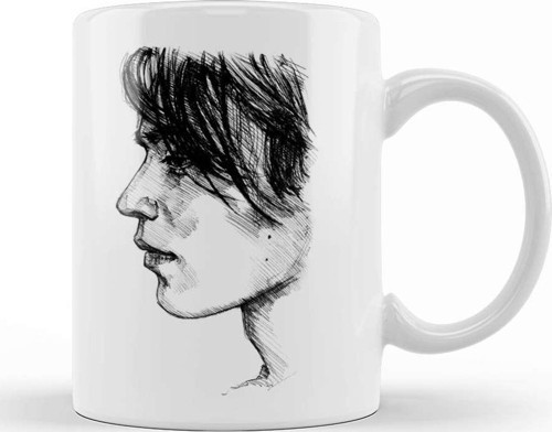 Korean Drama Lee Dongwook Line Art Kupa Bardak Porselen