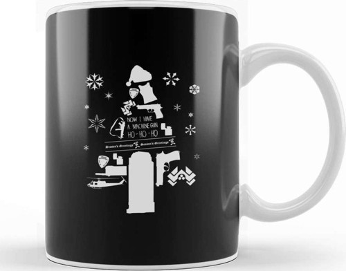 Die Hard Christmas Tree Silhouette Kupa Bardak Porselen