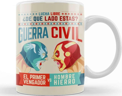 Lucha Libre Cap Ve Iron Man Kupa Bardak Porselen