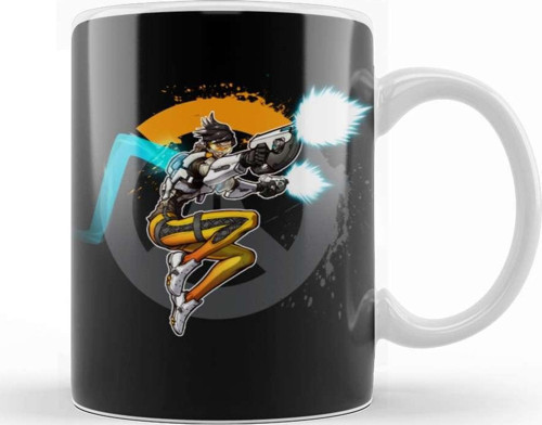 Overwatch One Fanart Tracer Kupa Bardak Porselen