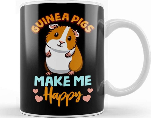Adorable Guinea Pigs Make Me Happy Kupa Bardak Porselen
