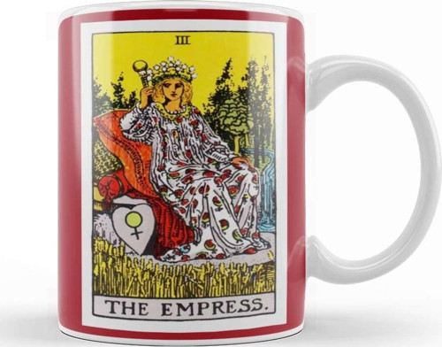 The Empress Rider Waite Tarot Card Kupa Bardak Porselen