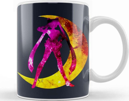 Sailor Moon Galaxy Silhouette Logo Kupa Bardak Porselen
