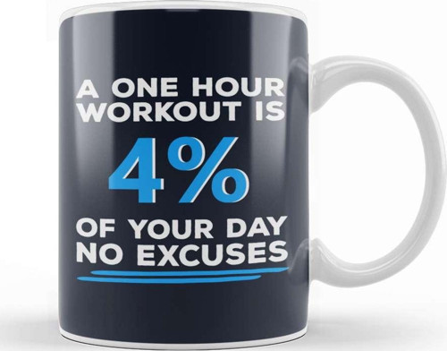 One Hour Workout No Excuses Kupa Bardak Porselen