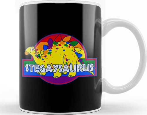 Stegaysaurus Pride Dinosaur Kupa Bardak Porselen