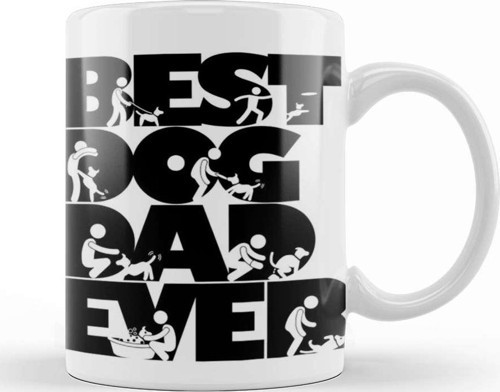Best Dog Dad Ever Cool Gift Kupa Bardak Porselen