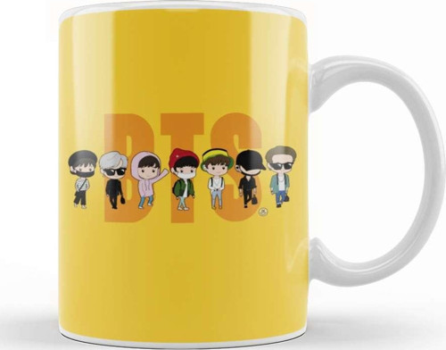 Bts Chibi Members Airport Fashion Kupa Bardak Porselen