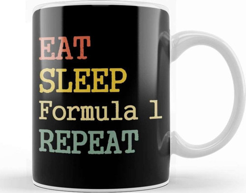 Eat Sleep Formula 1 Repeat Red 01 Kupa Bardak Porselen