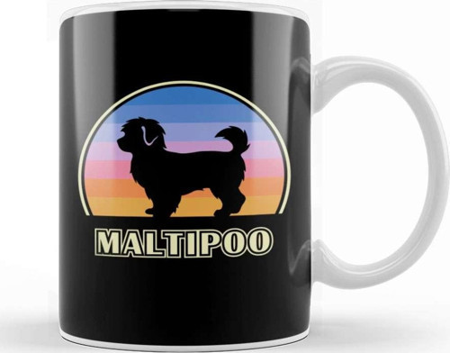 Maltipoo Vintage Sunset Dog Kupa Bardak Porselen