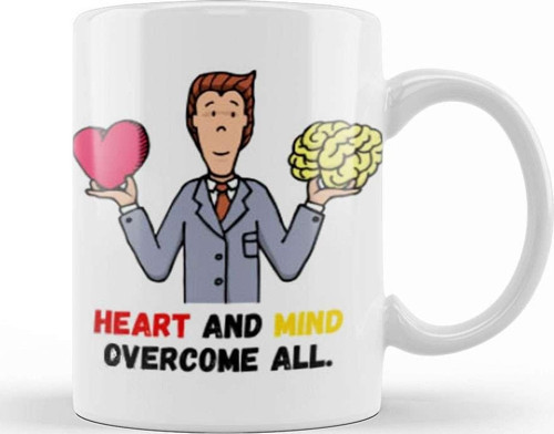 Heart And Mind Overcome All Kupa Bardak Porselen
