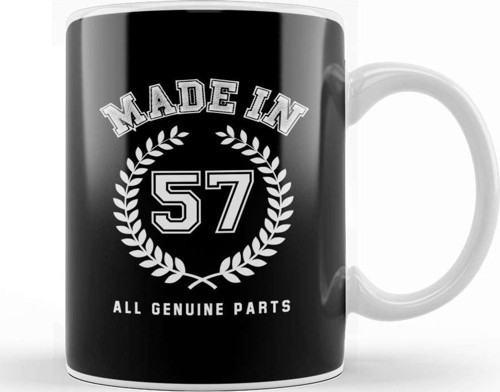 1957 Made In 57 All Genuine Parts Kupa Bardak Porselen
