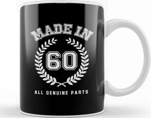 1960 Made In 60 All Genuine Parts Kupa Bardak Porselen