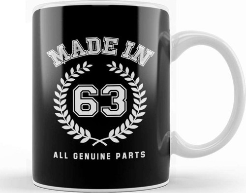 1963 Made In 63 All Genuine Parts Kupa Bardak Porselen