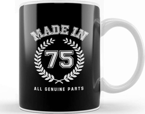 1975 Made In 75 All Genuine Parts Kupa Bardak Porselen