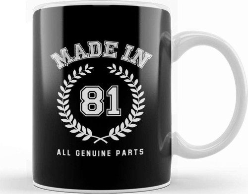 1981 Made In 81 All Genuine Parts Kupa Bardak Porselen