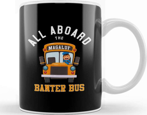 All Aboard The Magaluf Banter Bus Kupa Bardak Porselen