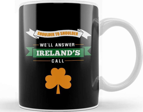 Rugby Irelands Call Orange Clover Kupa Bardak Porselen