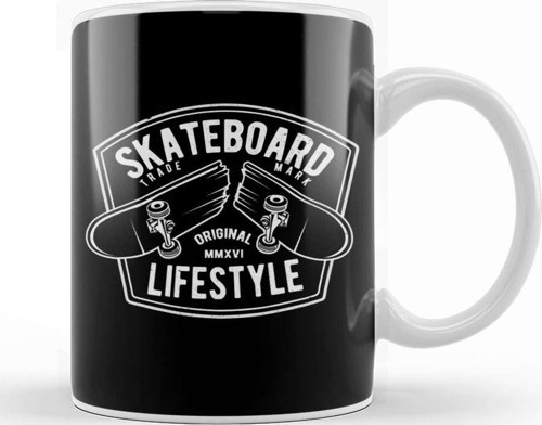 Skateboard Lifestyle Snapped Deck Kupa Bardak Porselen