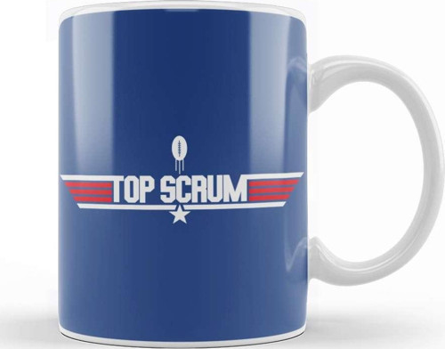 Top Gun Top Scrum Rugby Ball Logo Kupa Bardak Porselen