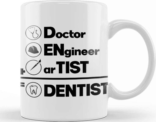 Doctor Engineer Artist Dentist 03 Kupa Bardak Porselen