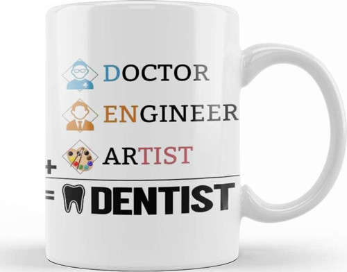 Doctor Engineer Artist Dentist 34 Kupa Bardak Porselen